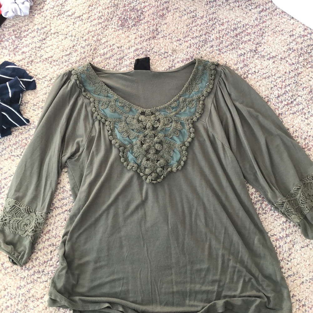 Green Embroidered Blouse